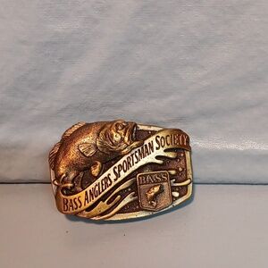 BASS Anglers Sportsman Society Large Mouth Bass Fishing Fisherman Belt Buckle